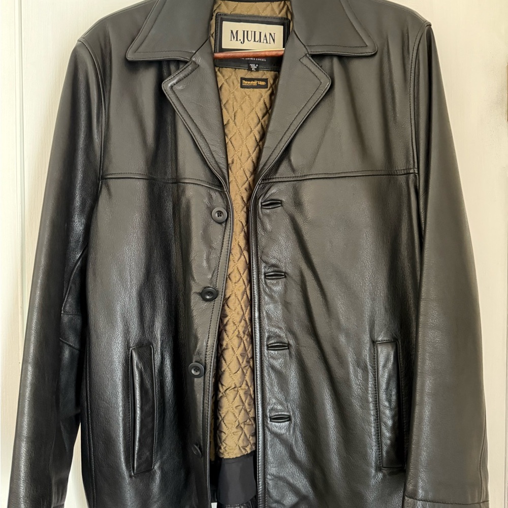 M. Julian Men's Vintage Classic Black Leather Jacket